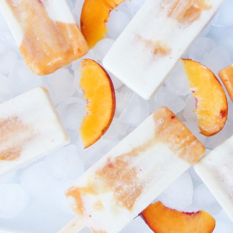 Creamy Yogurt Banana and Peach Popsicles Recipe