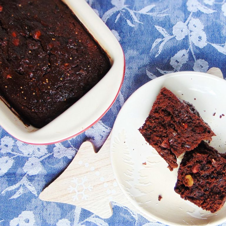 Fruit and Chocolate Christmas Cake with Coconut Flour Grain Free Gluten Free