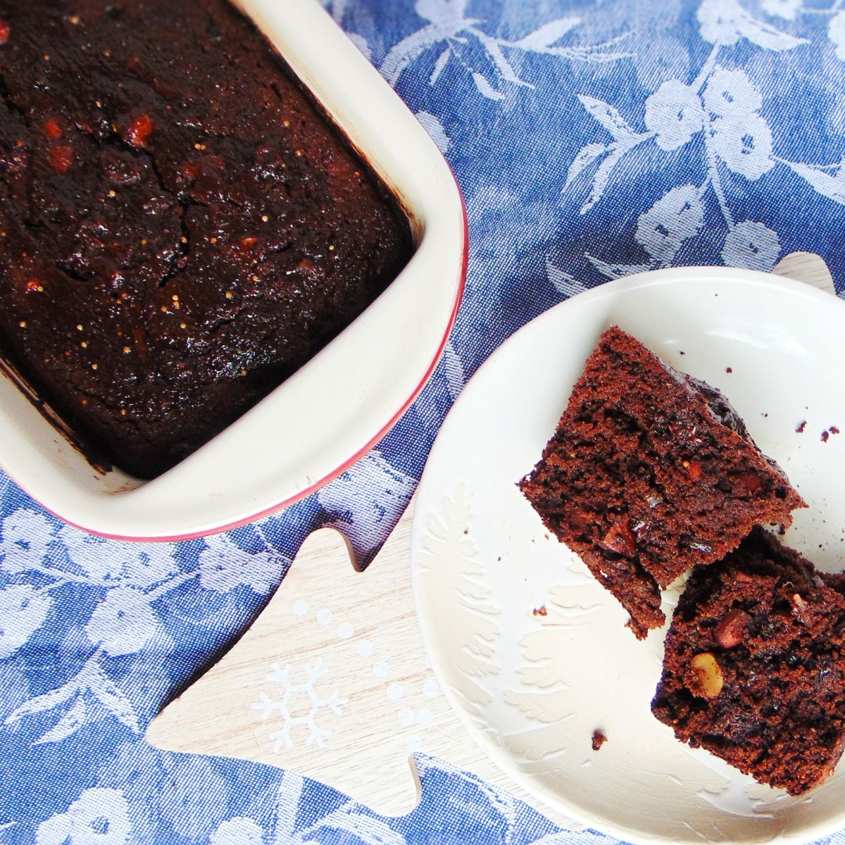 Fruit and Chocolate Christmas Cake with Coconut Flour Grain Free Gluten Free
