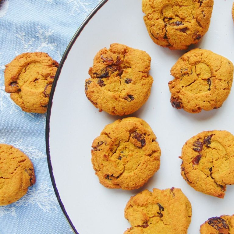 Pumpkin Coconut Flour Cookies with Raisins Grain free Gluten free