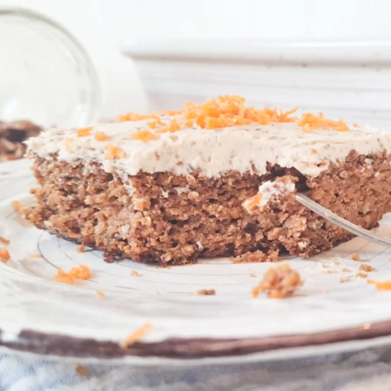 Healthy Grain Free Carrot Cake with Cream Cheese Frosting f